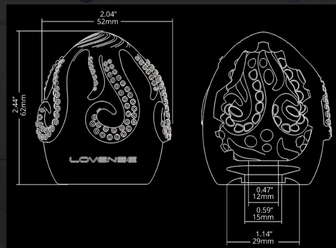 Âm đạo giả trứng silicone Lovense Kraken siêu mềm co giãn nhỏ gọn